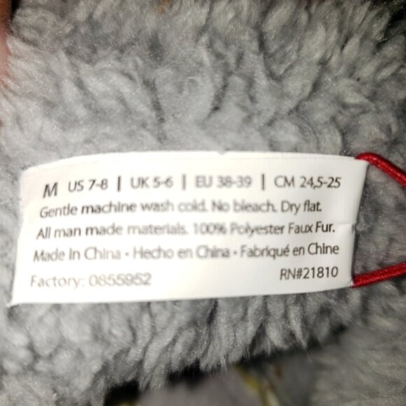 Dearfoam GRAY In/Out Memory No Sweat Comfort Foam Slippers M 7-8 NEW - Picture 7 of 7